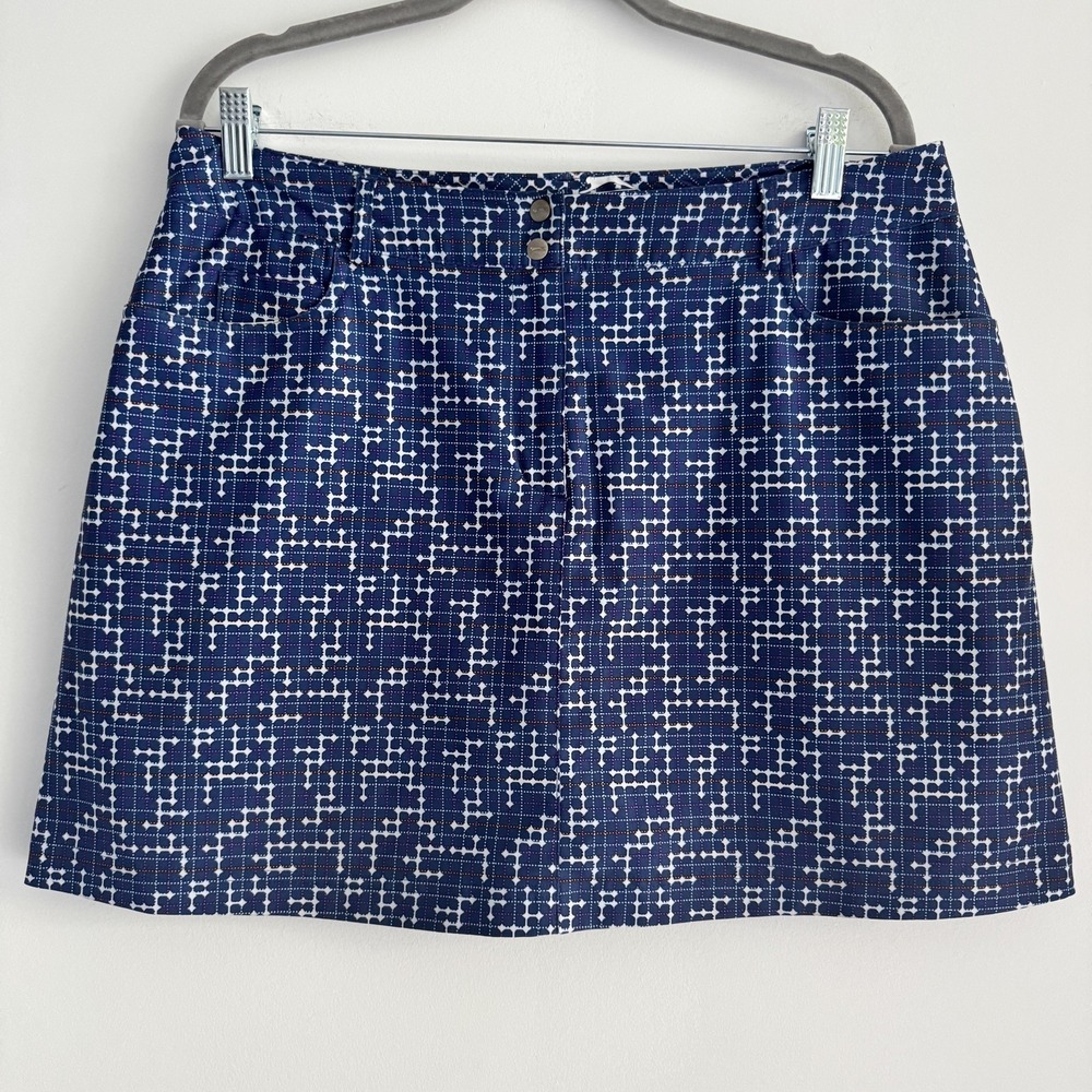 Slazenger Women's Golf/Tennis/Pickleball Sport Skirt Skort Blue Geometric‎ Sz 10